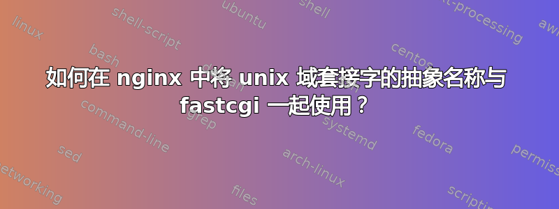 如何在 nginx 中将 unix 域套接字的抽象名称与 fastcgi 一起使用？