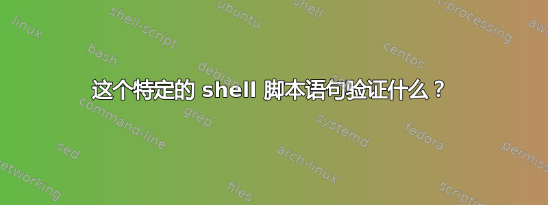 这个特定的 shell 脚本语句验证什么？