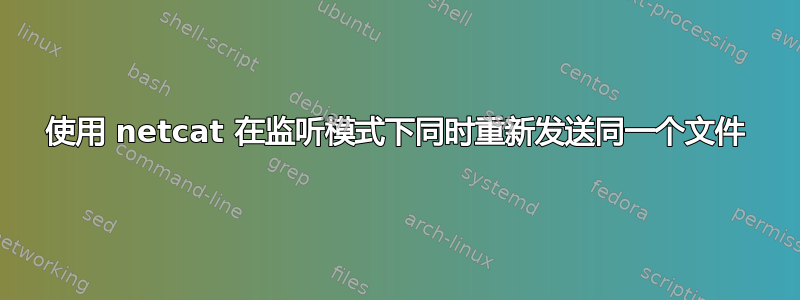 使用 netcat 在监听模式下同时重新发送同一个文件