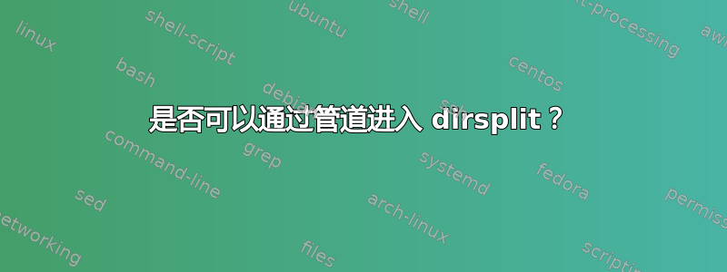 是否可以通过管道进入 dirsplit？