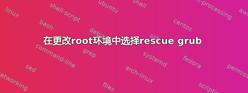 在更改root环境中选择rescue grub