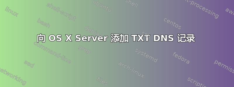 向 OS X Server 添加 TXT DNS 记录