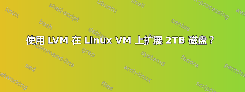 使用 LVM 在 Linux VM 上扩展 2TB 磁盘？