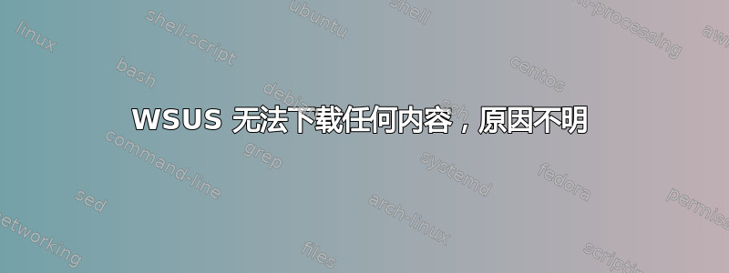 WSUS 无法下载任何内容，原因不明