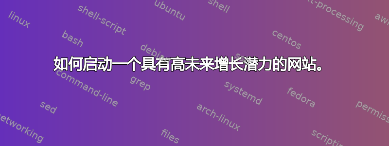 如何启动一个具有高未来增长潜力的网站。