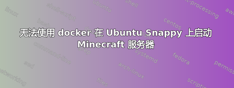 无法使用 docker 在 Ubuntu Snappy 上启动 Minecraft 服务器