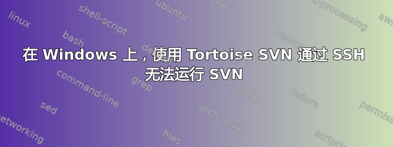 在 Windows 上，使用 Tortoise SVN 通过 SSH 无法运行 SVN