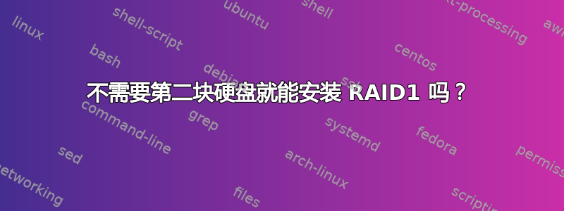 不需要第二块硬盘就能安装 RAID1 吗？