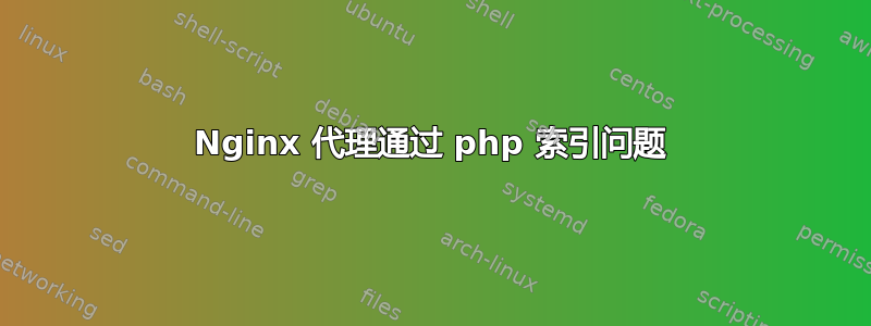 Nginx 代理通过 php 索引问题