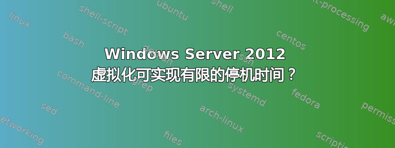 Windows Server 2012 虚拟化可实现有限的停机时间？