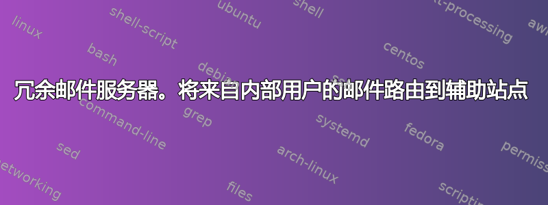 冗余邮件服务器。将来自内部用户的邮件路由到辅助站点