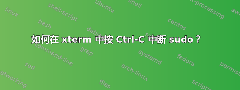 如何在 xterm 中按 Ctrl-C 中断 sudo？ 