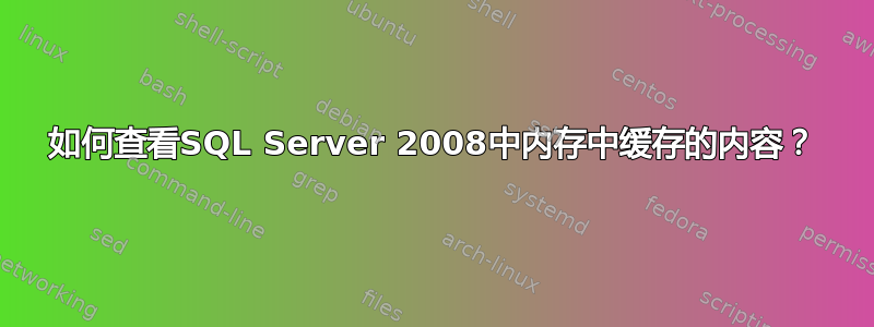 如何查看SQL Server 2008中内存中缓存的内容？