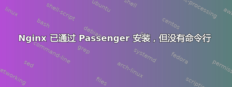 Nginx 已通过 Passenger 安装，但没有命令行