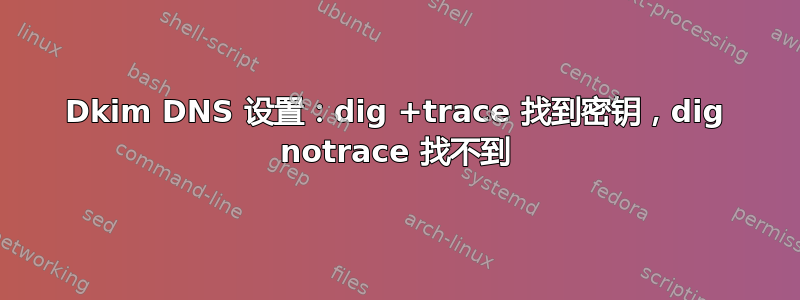 Dkim DNS 设置：dig +trace 找到密钥，dig notrace 找不到