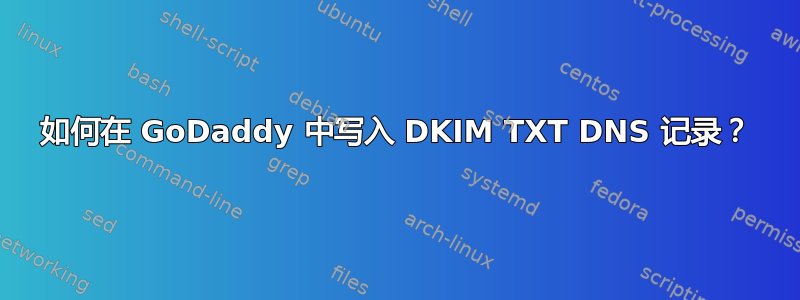 如何在 GoDaddy 中写入 DKIM TXT DNS 记录？