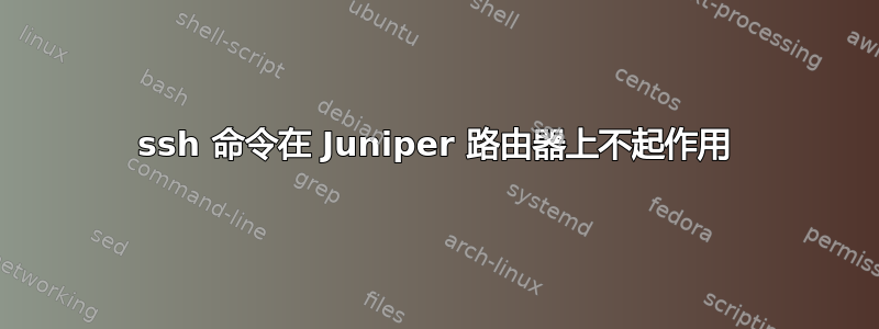 ssh 命令在 Juniper 路由器上不起作用