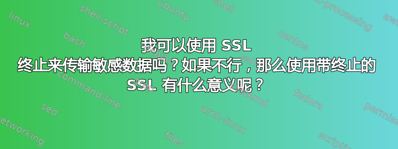 我可以使用 SSL 终止来传输敏感数据吗？如果不行，那么使用带终止的 SSL 有什么意义呢？