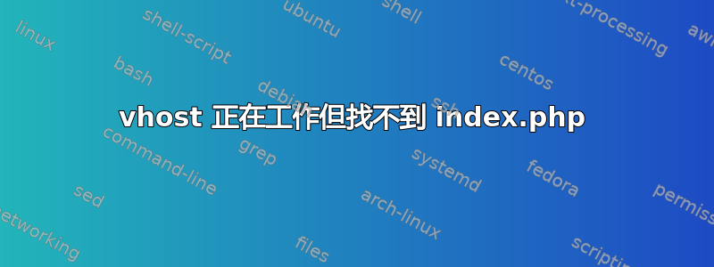 vhost 正在工作但找不到 index.php