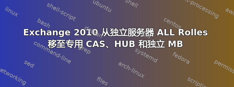 Exchange 2010 从独立服务器 ALL Rolles 移至专用 CAS、HUB 和独立 MB