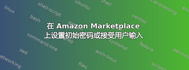 在 Amazon Marketplace 上设置初始密码或接受用户输入