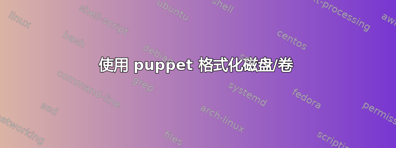 使用 puppet 格式化磁盘/卷