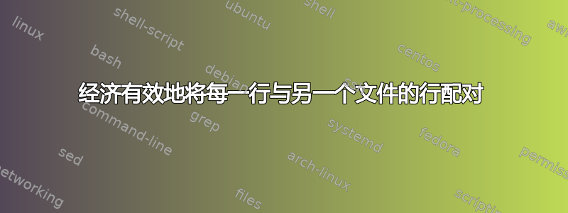 经济有效地将每一行与另一个文件的行配对