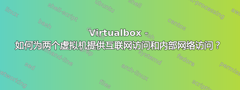 Virtualbox - 如何为两个虚拟机提供互联网访问和内部网络访问？