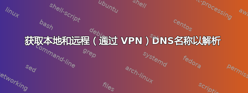 获取本地和远程（通过 VPN）DNS名称以解析