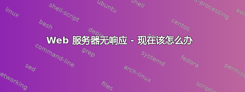 Web 服务器无响应 - 现在该怎么办 