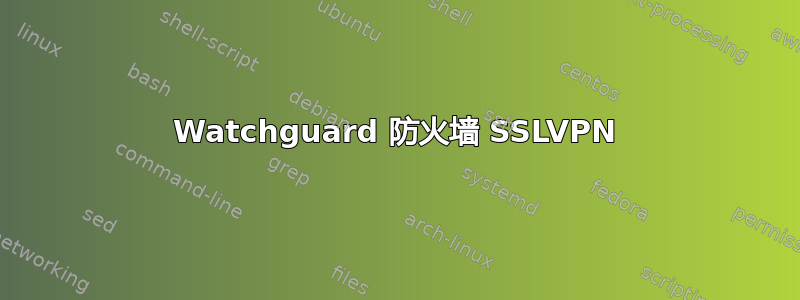 Watchguard 防火墙 SSLVPN