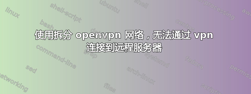 使用拆分 openvpn 网络，无法通过 vpn 连接到远程服务器