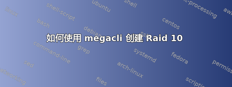 如何使用 megacli 创建 Raid 10