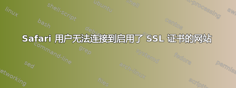 Safari 用户无法连接到启用了 SSL 证书的网站