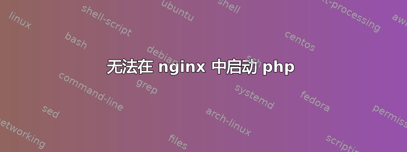 无法在 nginx 中启动 php