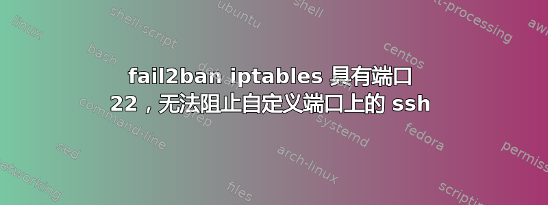 fail2ban iptables 具有端口 22，无法阻止自定义端口上的 ssh