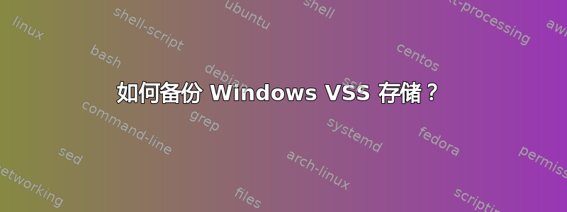 如何备份 Windows VSS 存储？