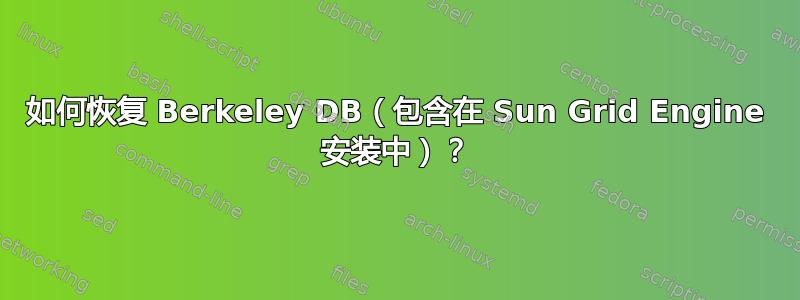 如何恢复 Berkeley DB（包含在 Sun Grid Engine 安装中）？