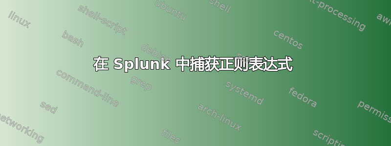 在 Splunk 中捕获正则表达式