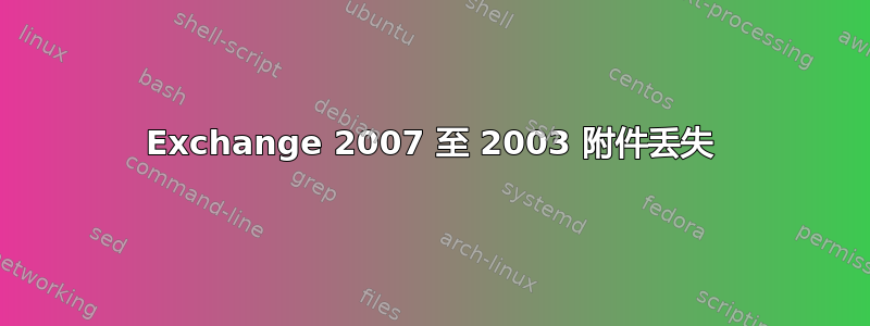 Exchange 2007 至 2003 附件丢失