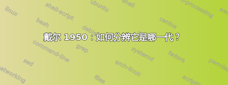 戴尔 1950：如何分辨它是哪一代？