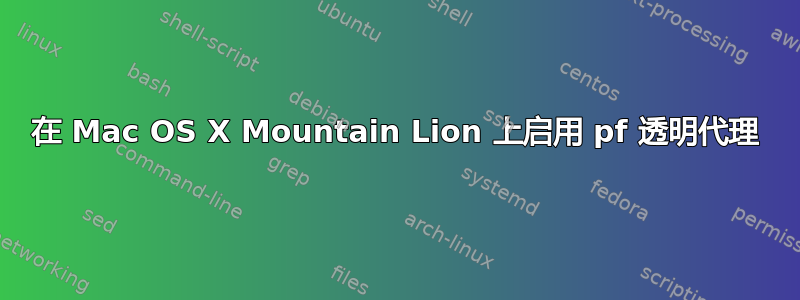 在 Mac OS X Mountain Lion 上启用 pf 透明代理