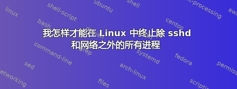 我怎样才能在 Linux 中终止除 sshd 和网络之外的所有进程 