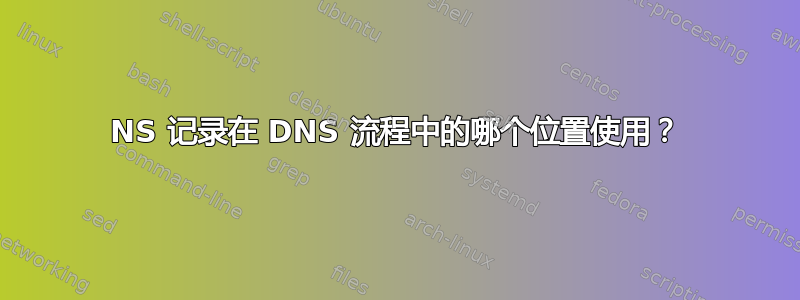 NS 记录在 DNS 流程中的哪个位置使用？