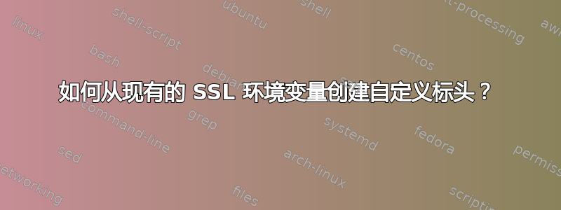 如何从现有的 SSL 环境变量创建自定义标头？