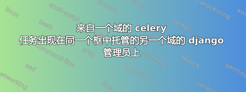 来自一个域的 celery 任务出现在同一个框中托管的另一个域的 django 管理员上