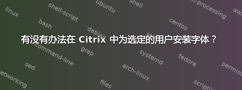 有没有办法在 Citrix 中为选定的用户安装字体？