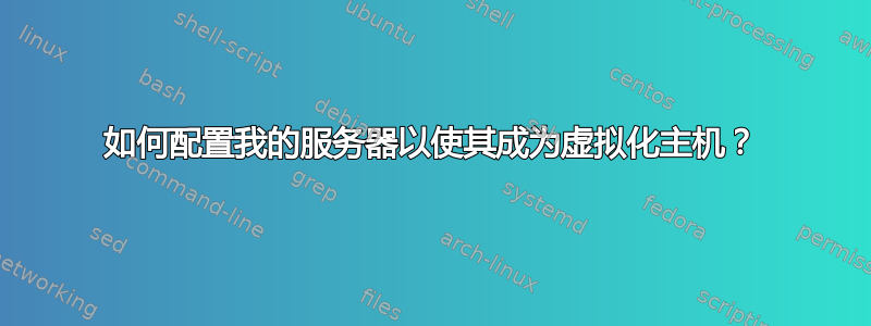 如何配置我的服务器以使其成为虚拟化主机？