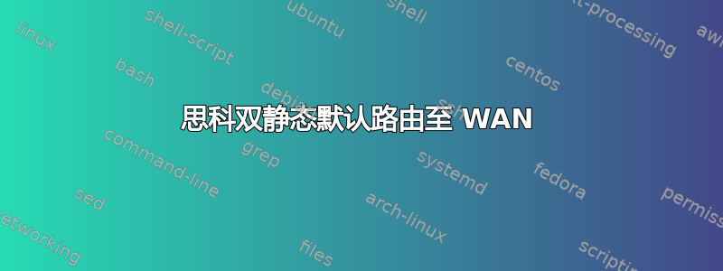 思科双静态默认路由至 WAN