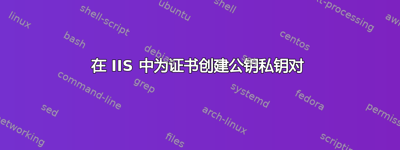 在 IIS 中为证书创建公钥私钥对